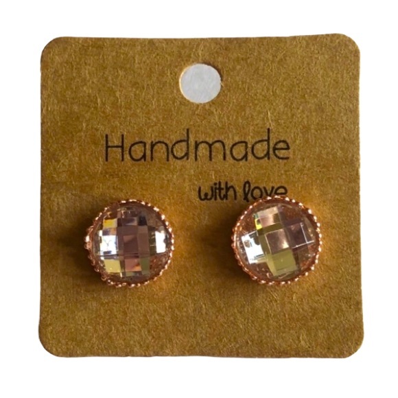 Clear Rhinestone Rose Gold Crown Stud Earrings! - Picture 2 of 16
